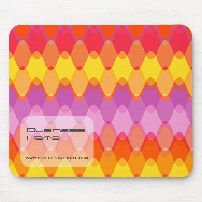 Colourful Zig Zag Waves Modern Abstract Pattern Mouse Pad (Front)
