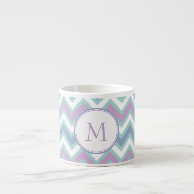Colourful Zigzag Chevron Espresso Cup (Front)