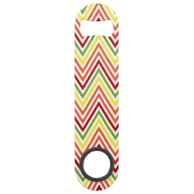 Colourful Zigzag Chevron Pattern Bar Key (Front)