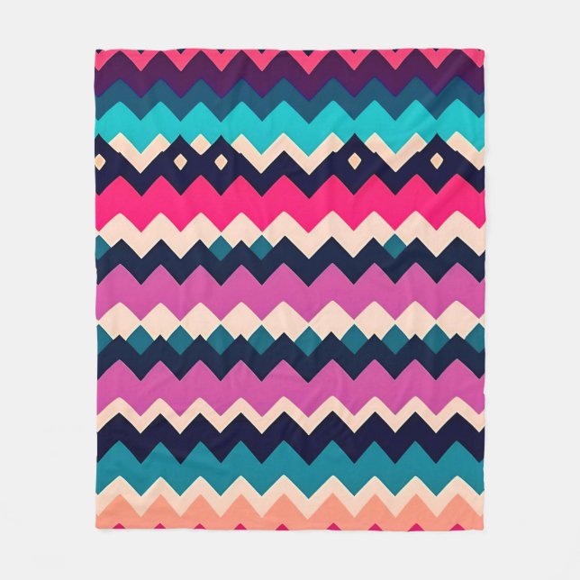 Colourful Zigzag Chevron Pattern  Fleece Blanket (Front)