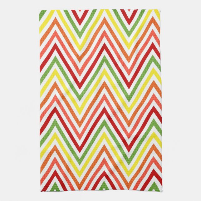 Colourful Zigzag Chevron Pattern Kitchen Towel (Vertical)