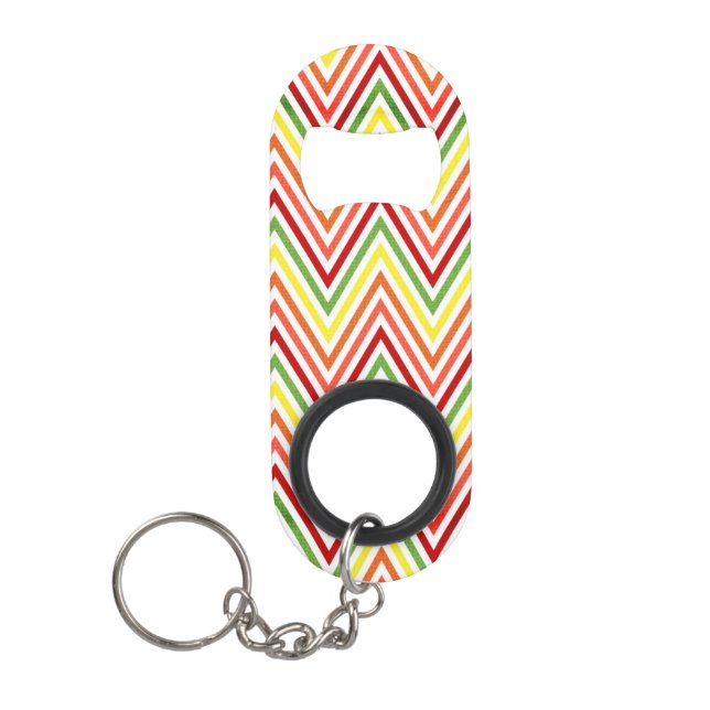Colourful Zigzag Chevron Pattern Mini Bottle Opener (Front)