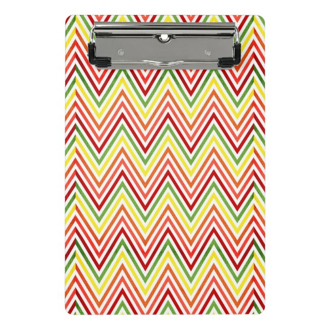 Colourful Zigzag Chevron Pattern Mini Clipboard (Front)