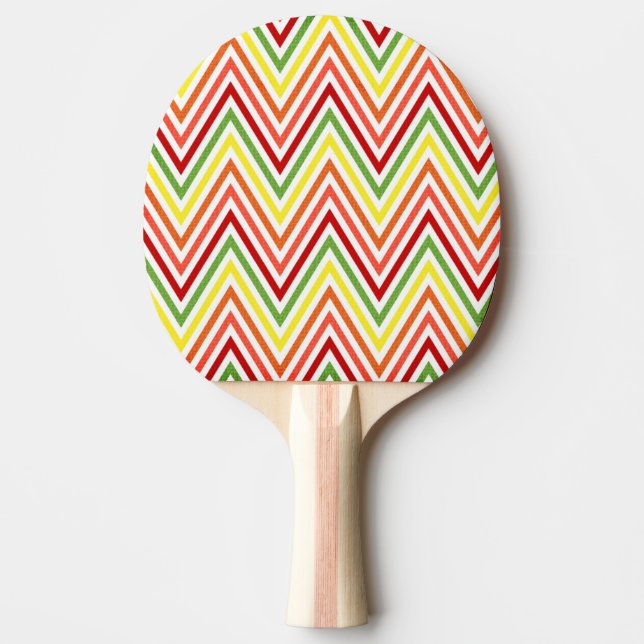 Colourful Zigzag Chevron Pattern Ping Pong Paddle (Front)