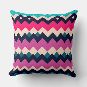 Colourful Zigzag Chevron Pattern Throw Pillow
