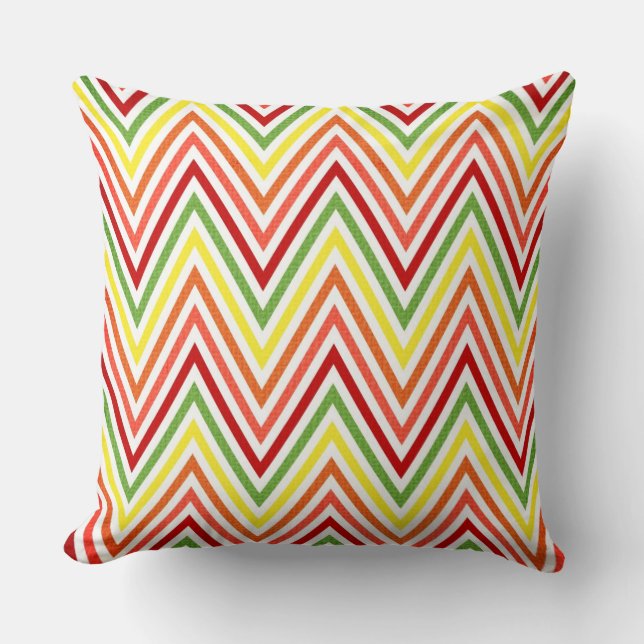 Colourful Zigzag Chevron Pattern Throw Pillow (Front)