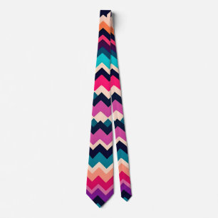 Colourful Zigzag Chevron Pattern Tie