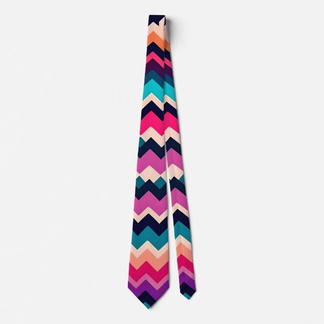 Colourful Zigzag Chevron Pattern  Tie (Front)