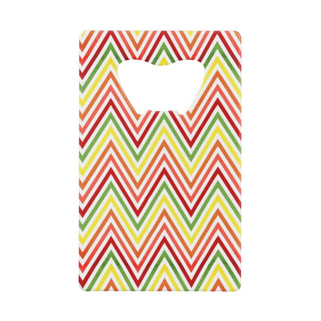Colourful Zigzag Chevron Pattern Wallet Bottle Opener (Front)