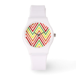 Colourful Zigzag Chevron Pattern Watch