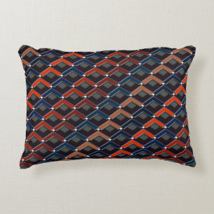 Colourful zigzag Karo-steps Accent Pillow