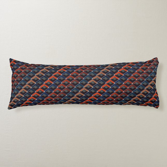 Colourful zigzag Karo-steps Body Pillow (Front)