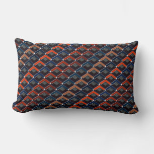 Colourful zigzag Karo-steps Lumbar Pillow