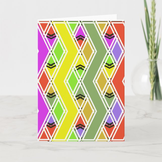 Colourful Zigzag Lines Greeting Cards (Creator Uploaded)