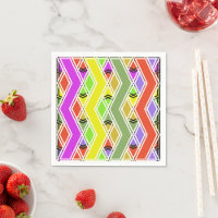 Colourful Zigzag Lines Paper Napkins