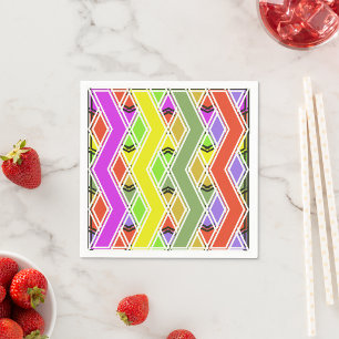 Colourful Zigzag Lines Paper Napkins