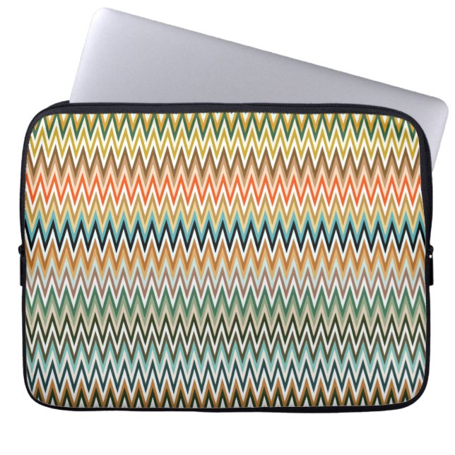 Colourful Zigzag Multicolor Pattern Laptop Sleeve (Front)