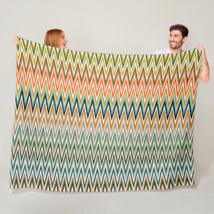 Colourful Zigzag Multicolored Pattern Fleece Blanket