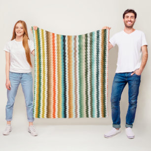Colourful Zigzag Multicolored Pattern Fleece Blanket