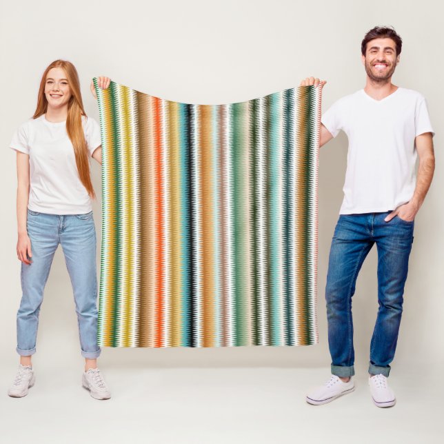 Colourful Zigzag Multicolored Pattern Fleece Blanket (In Situ)