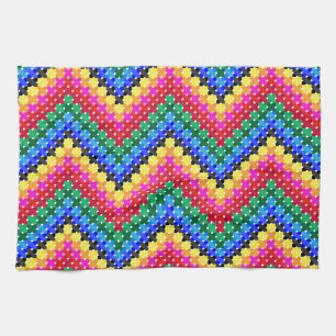 Colourful zigzag pattern kitchen towel
