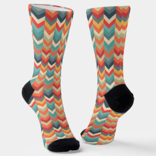 Colourful Zigzag Pattern Socks