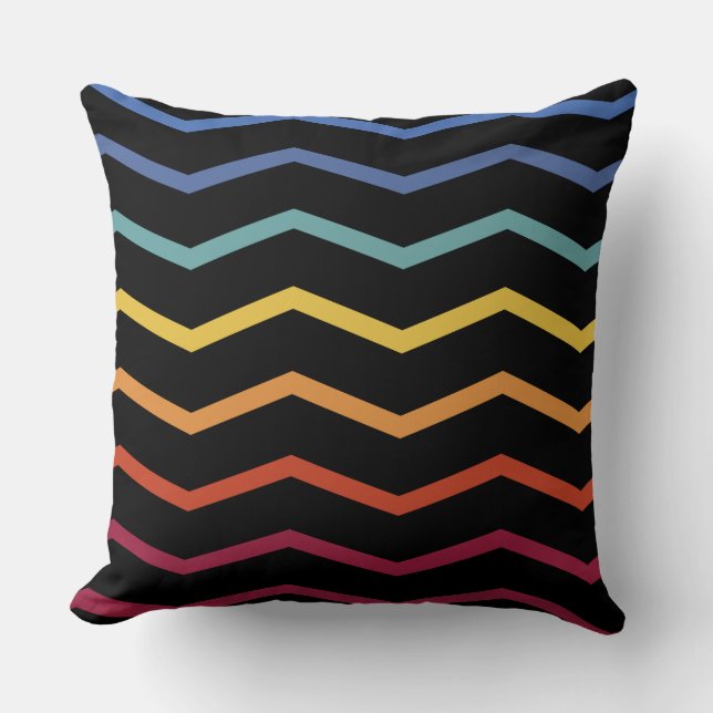 Colourful Zigzag Pattern Throw Pillow (Front)