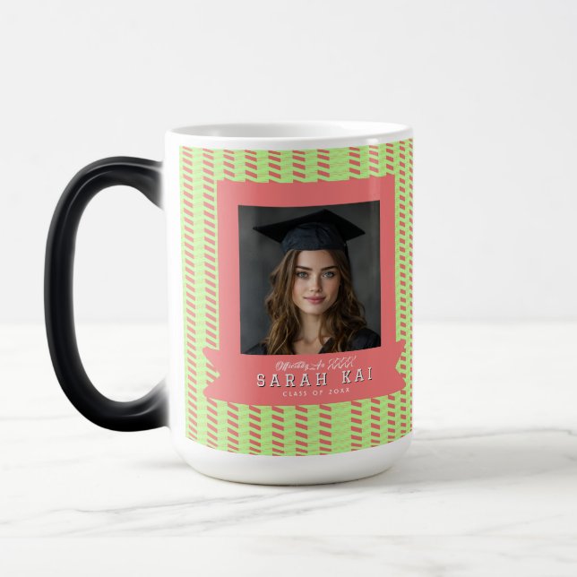 Colourful Zigzag Print Certified Pharmacist Magic Mug (Left)