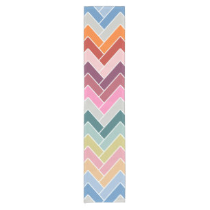 Colourful Zigzag Retro Chevron Short Table Runner