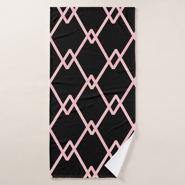 Colourful zigzag striped pattern background. Illus Bath Towel (Bath Towel)