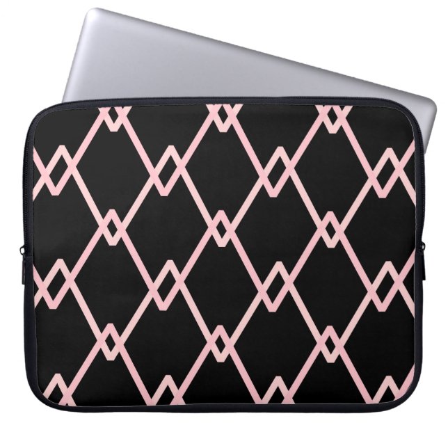 Colourful zigzag striped pattern background. Illus Laptop Sleeve (Front)