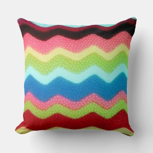 Colourful Zigzags Throw Pillow (Front)