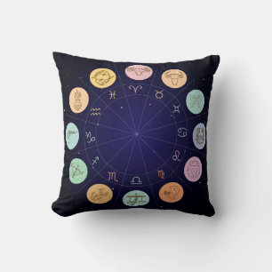 Colourful Zodiac Throw Pillow