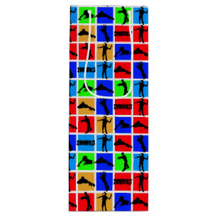 Colourful Zombies Pattern Wine Gift Bag