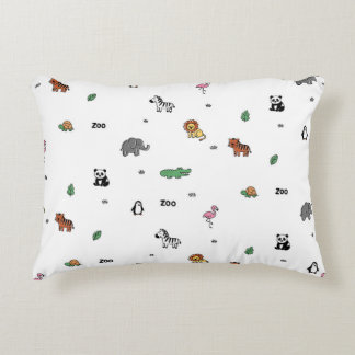 Colourful Zoo Animal Fun Accent Pillow