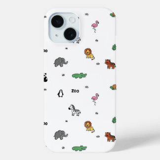 Colourful Zoo Animal Fun iPhone 15 Case