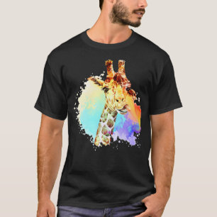 Colourful Zoo Animal Giraffe Lover Safari African T-Shirt