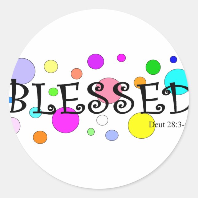 colourfully blessed classic round sticker (Front)