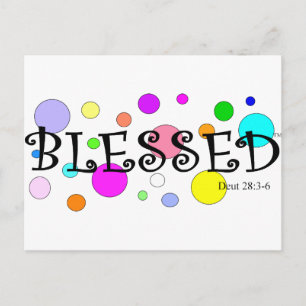 colourfully blessed postcard