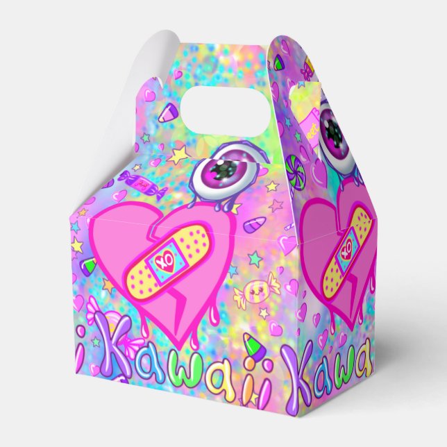 Colourfully Cute I Love Kawaii Party Favour Boxes (Front Side)