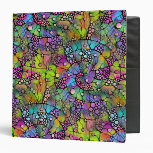 Colourfully Dots Spirals Hand Painting 1 Binder