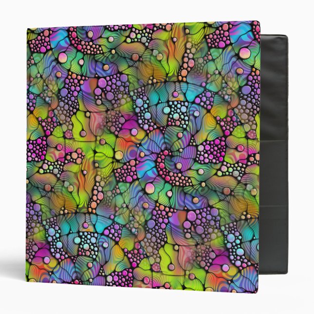 Colourfully Dots Spirals Hand Painting 1 Binder (Front/Inside)