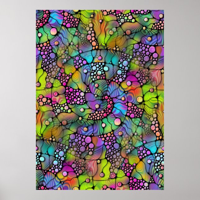 Colourfully Dots Spirals Hand Painting 1 Poster (Front)