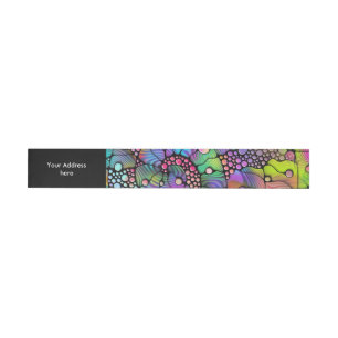Colourfully Dots Spirals Hand Painting 1 Wraparound Address Label