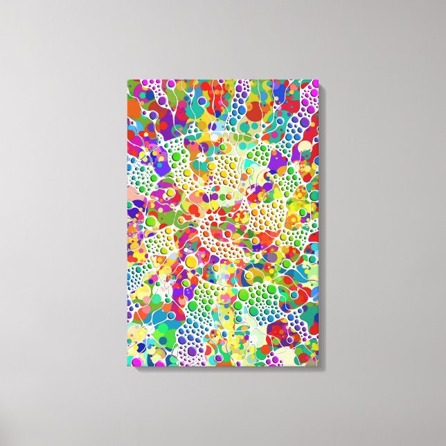 Colourfully Dots Spirals Hand Painting 2 Canvas Print (Front)