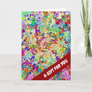 Colourfully Dots Spirals Hand Painting 2 Card