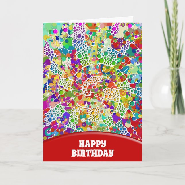 Colourfully Dots Spirals Hand Painting 2 Card (Front)