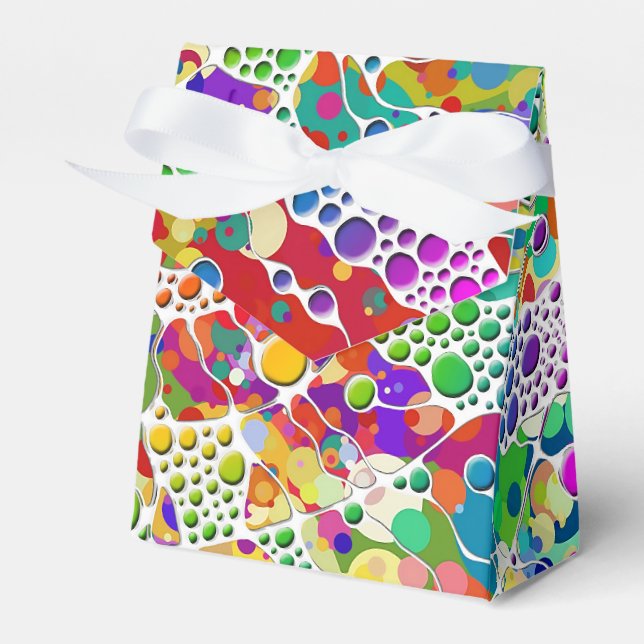 Colourfully Dots Spirals Hand Painting 2 Favor Box (Front Side)