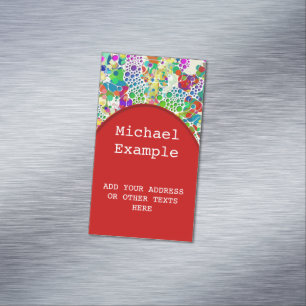 Colourfully Dots Spirals Hand Painting 2 Magnetic Business Card