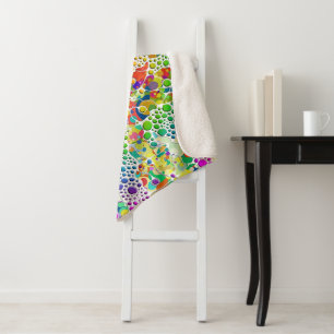 Colourfully Dots Spirals Hand Painting 2 Sherpa Blanket